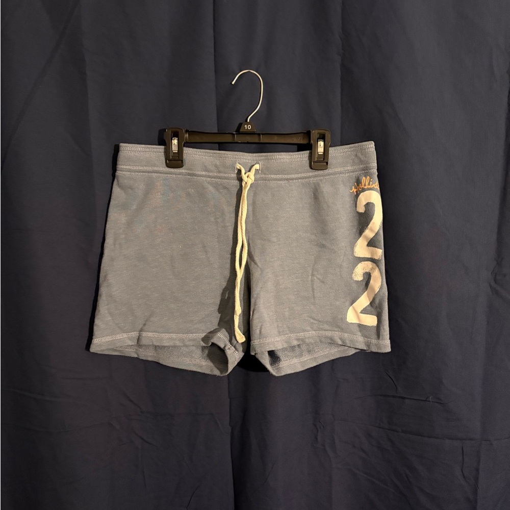 Hollister Women's Athletic Shorts in Gray with Cream Details